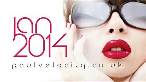 Cover artwork for the Jan 2014 Mix showing a close up female face wearing sunglasses with red lipstick on a white background